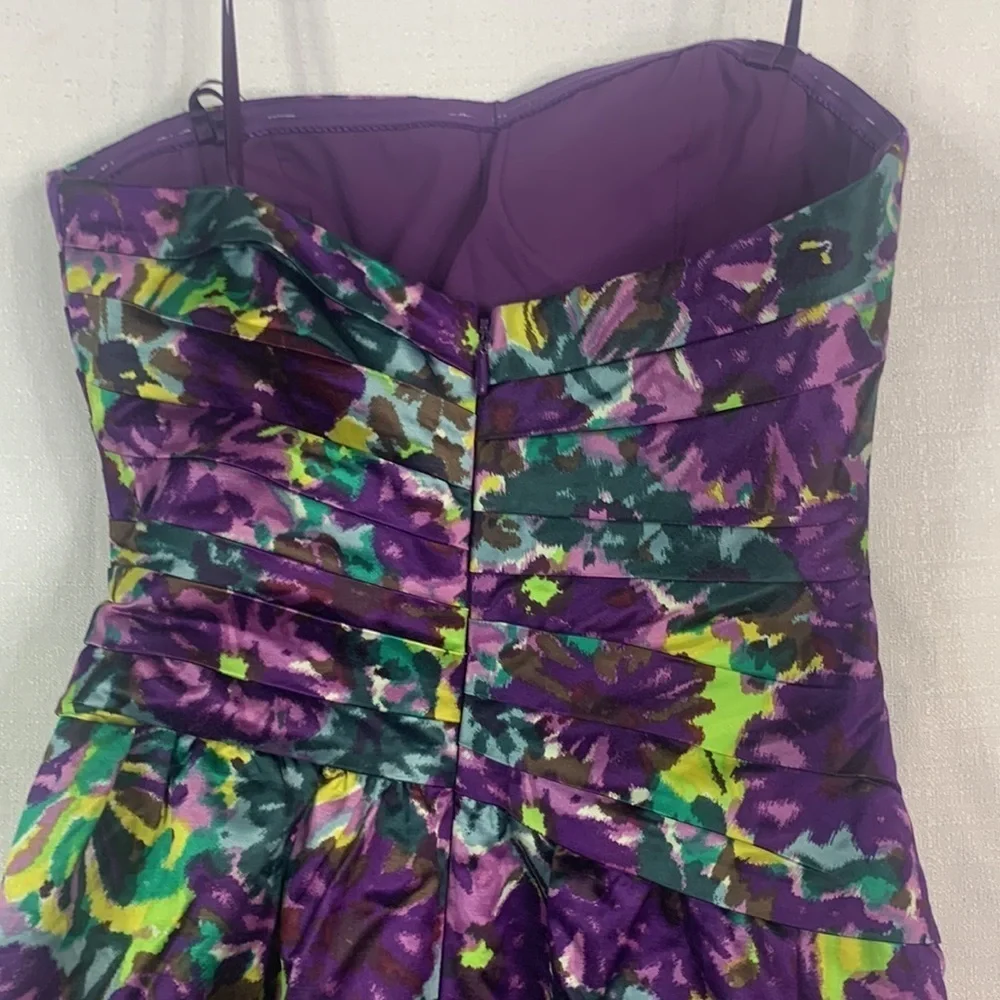 BCBGMAXAZRIA Purple Floral Mini Dress w/ Optional Straps- NWT